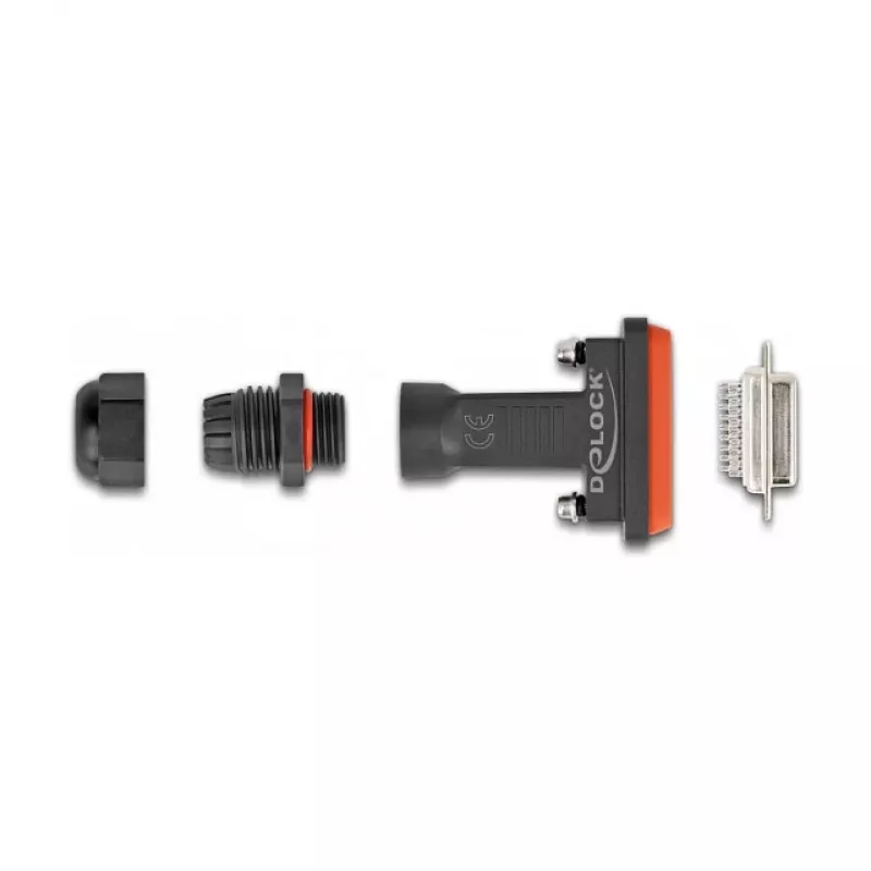 DeLOCK D-Sub HD 26 poli presa IP67 impermeabile nero arancione