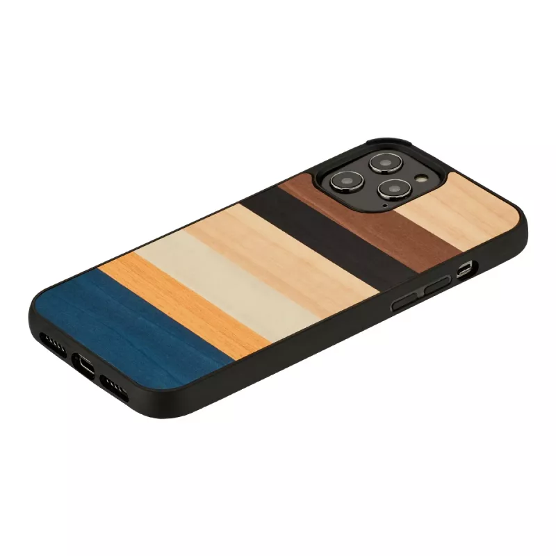Custodia protettiva Man and Wood per iPhone 12 / 12 Pro, nero