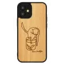 Custodia per cellulare Man and Wood per iPhone 12 mini — gatto stampato con pesce rosso