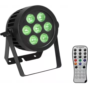 Luce PAR LED EUROLITE 7x8W QCL Spot — LED RGBW 7x8W, apparecchio compatto per palco/studio
