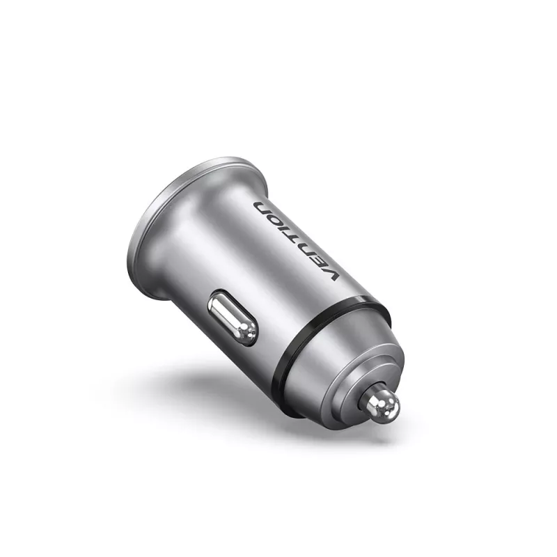 Vention due porte USB A+A (30+30) caricabatterie da auto grigio mini style in lega di alluminio Type