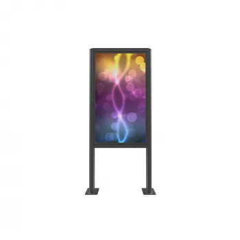 Custodia in acciaio Edbak POK101 per display Digital Signage, nero, verticale 862x200x1981 mm