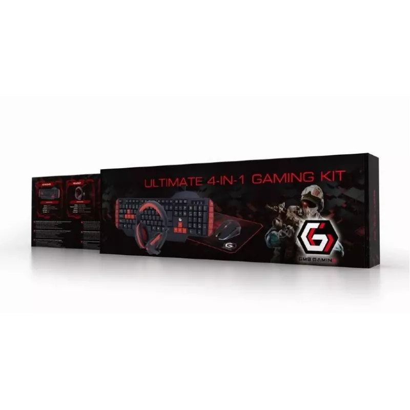 Tastiera gaming GEMBIRD GGS-UMG4-02 104 tasti full-size USB QWERTY US-inglese con mouse, nero