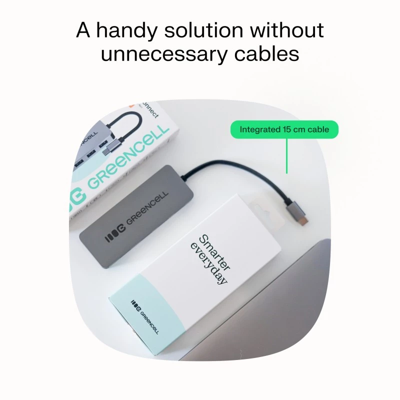 Hub USB Green Cell HUB-GC-C4A — hub USB-C 3.0 a 4 porte