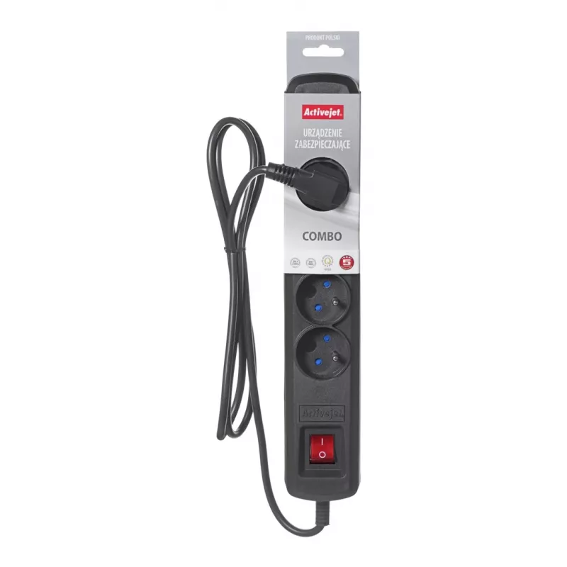 Ciabatta con cavo Activejet nera ACJ COMBO 5G/5M/BEZP. AUTO/CZ