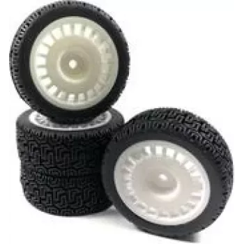 Absima 1:10 Rally ruote complete avvolte nero 4 pz. (2510063)