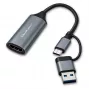 Adattatore USB-C a USB-A e HDMI 4K 30Hz QOLTEC in alluminio