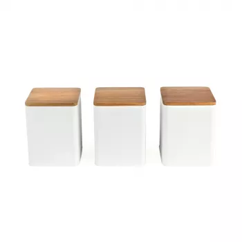 Set contenitori per alimenti Salter BW12898WEU7 bianco, 3 pezzi, contenitori ermetici in varie dimensioni