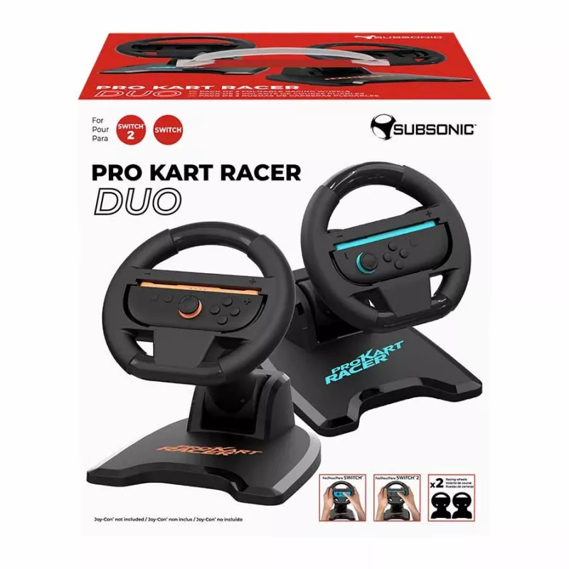 Volante racing SUBSONIC SA5727-2 Pro Kart Racer Duo per Nintendo Switch con supporto dual-controller