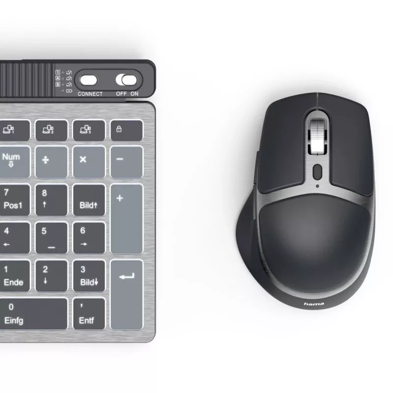 Set tastiera e mouse multi-device wireless HAMA WKM-750 — nero, connettività wireless