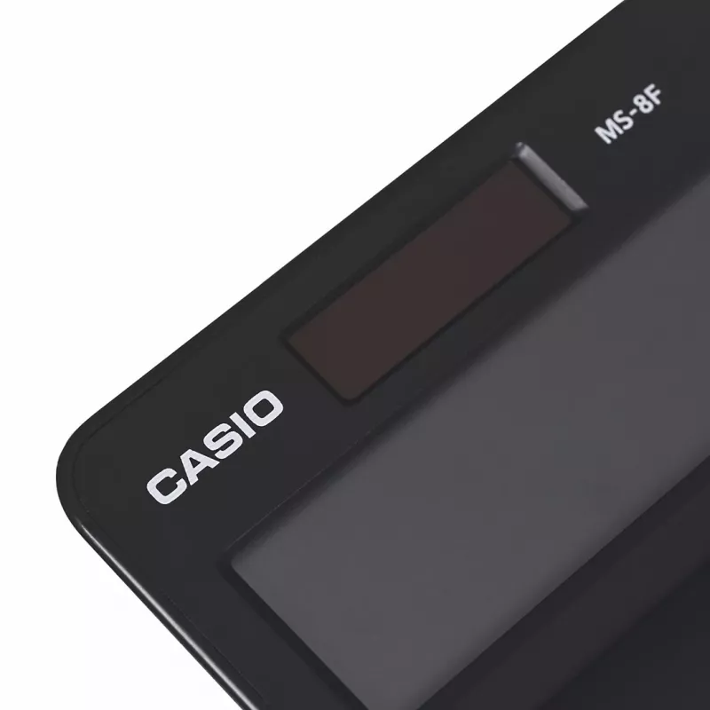 Casio MS-8F calcolatrice da tavolo base, a 8 cifre, a batteria/solare, nera