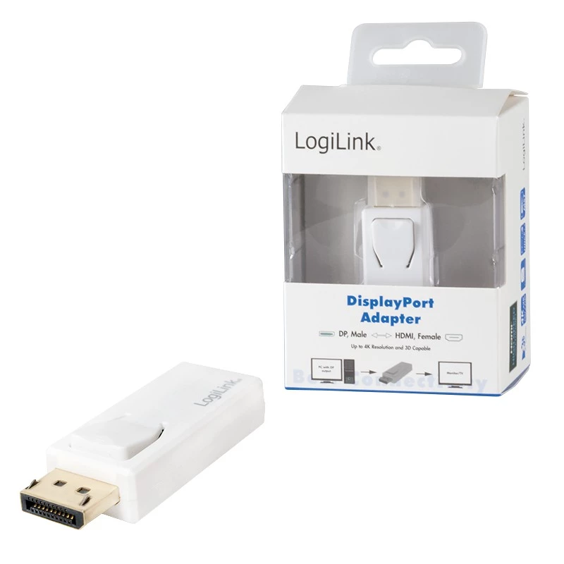 Adattatore di genere LogiLink CV0100 DisplayPort a HDMI bianco