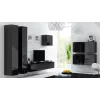 Armadietto cama meble VIGO 50×50×30 cm da parete, nero/nero lucido