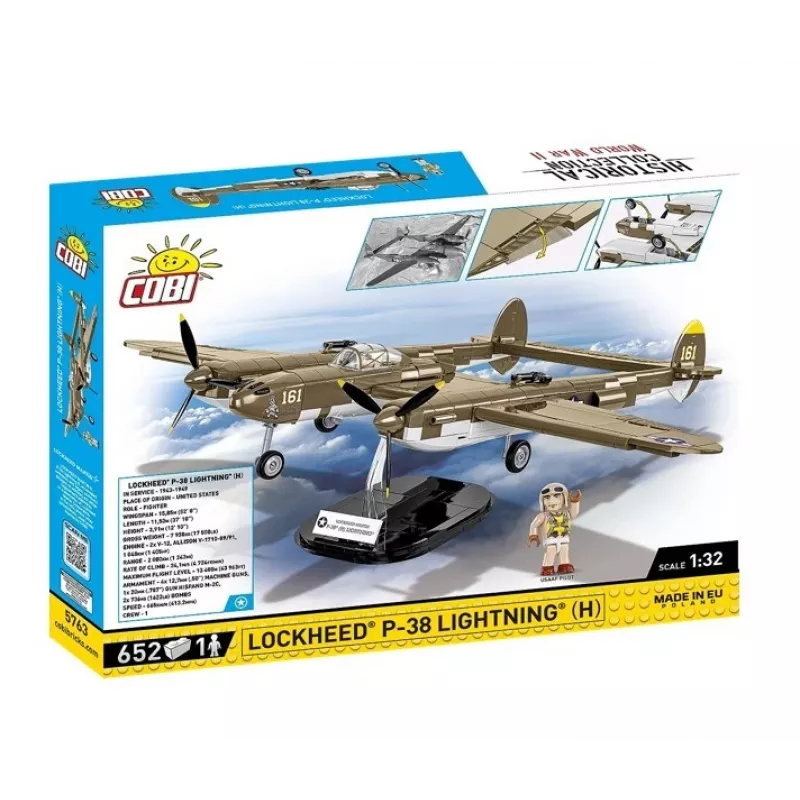 Mattoncini Cobi Lockheed P-38H Lightning set 5763 — modellino in scala, modello aereo da collezione