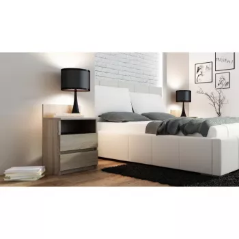Comodino top e shop M1 SONOMA MAT, finitura rovere, 2 cassetti, 400×320×590 mm