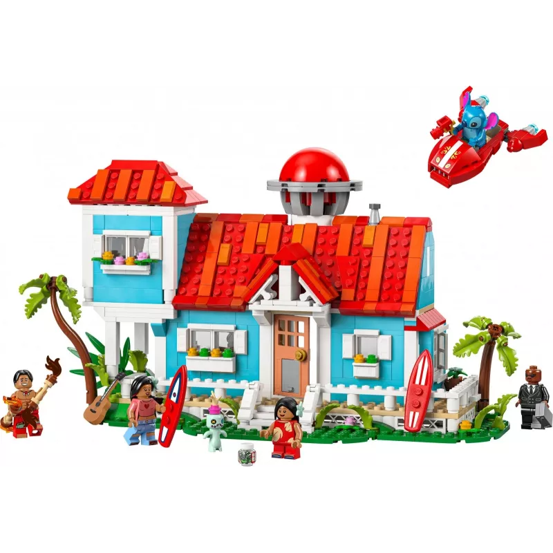 LEGO Disney Set 43268 Casa sulla spiaggia – casa modulare da costruire, 834 pezzi, 5 minifigure, età 9+