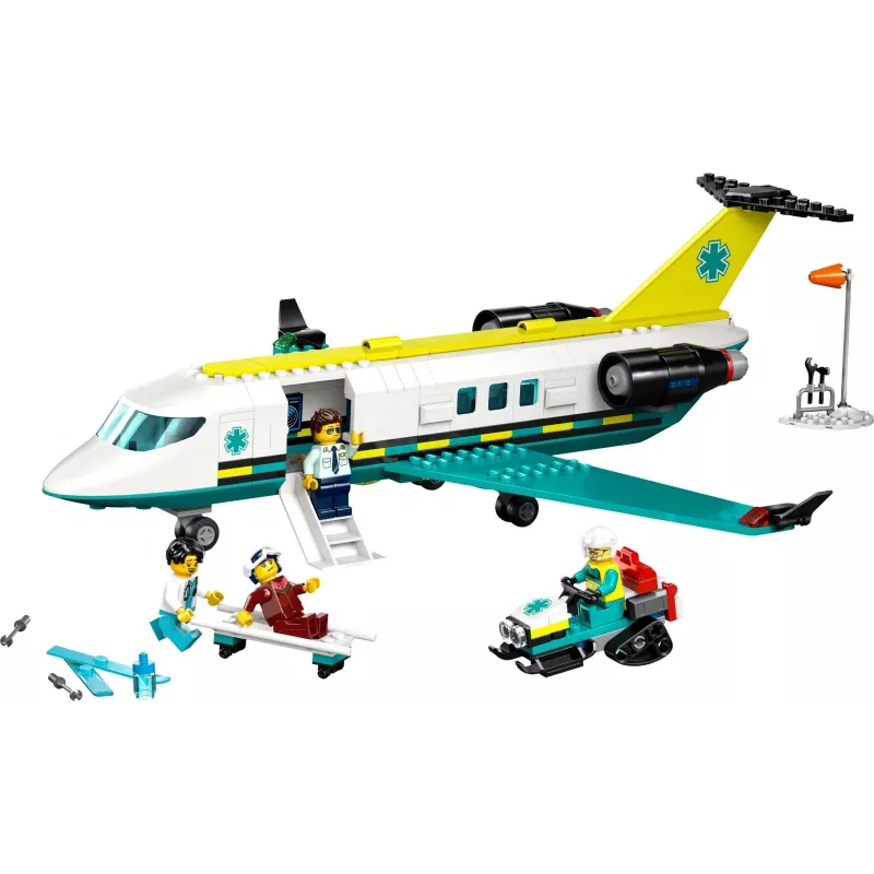 LEGO City Aereo di soccorso 60465 – piccolo set da costruzione aereo di soccorso, 403 pezzi, 4 minifigure, età 6+