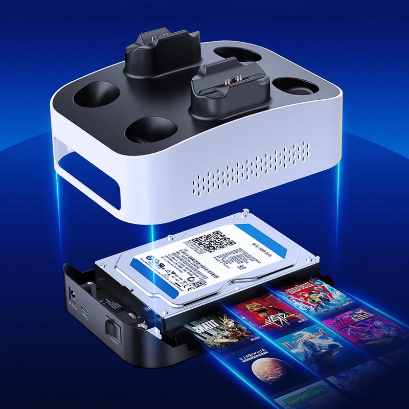 GrauGear G-3506-CG disco rigido esterno da gaming 3,5 pollici 4 TB con stazione di ricarica per controller PS5
