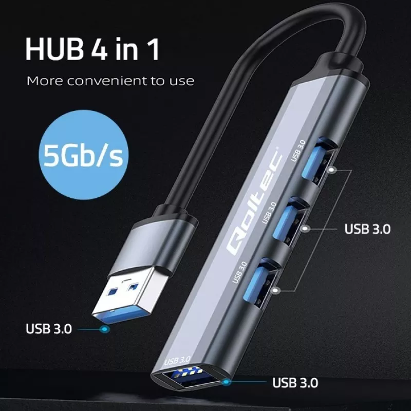 Adattatore HUB USB 3.0 4in1, 4x USB 3.0