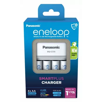 Caricabatterie PANASONIC Eneloop Smartplus BQ-CC55 + 4x AA 2000 mAh (K-KJ55MCD40E)