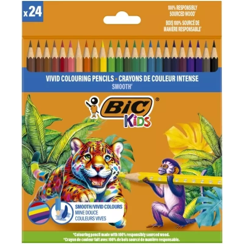 BIC pastelli Kids Smooth set 24 colori
