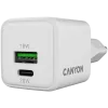 Caricabatterie Canyon CU20AC GaN 20W PD, 2 porte (USB-A/USB-C) WH retail (CNS-CUW20AC)