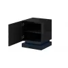 Set comodini 2 pezzi Cama QIU, MDF, nero lucido, 46×41,5×53 cm