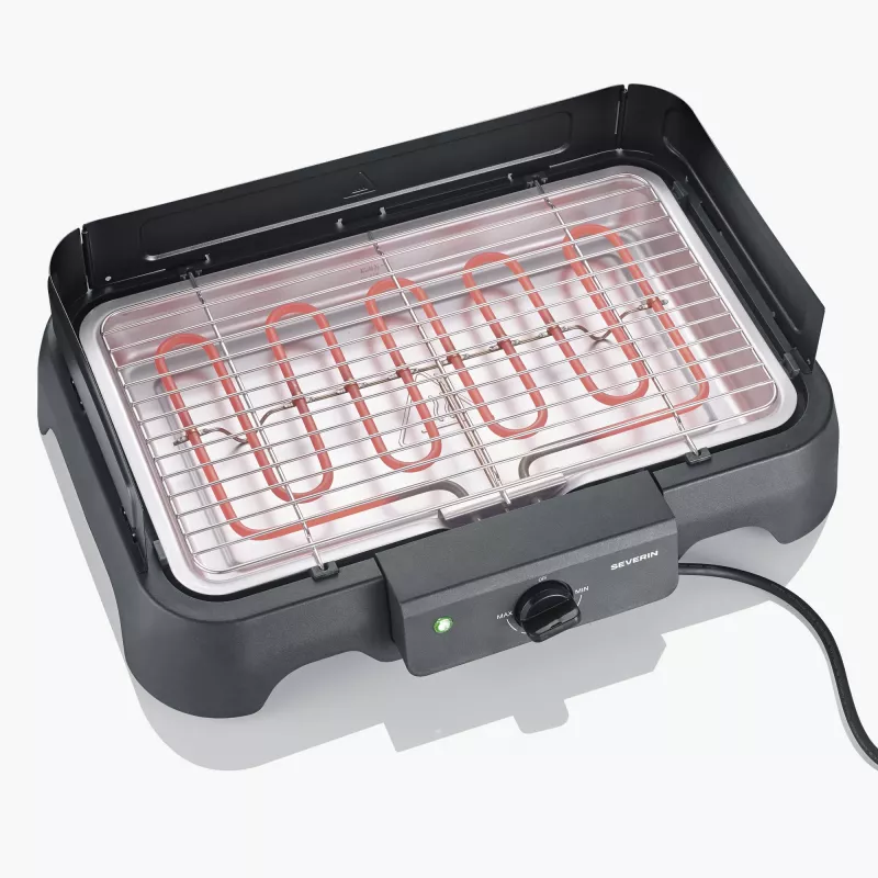 Griglia elettrica da tavolo SEVERIN PG 8593, 2000 W, griglia rettangolare, nero