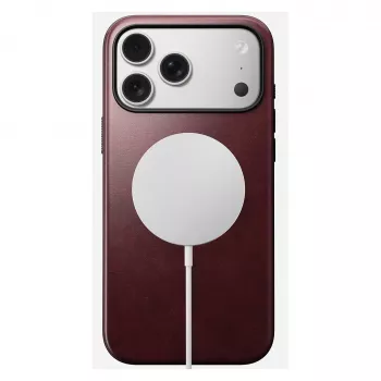 Custodia in pelle Nomad Modern per iPhone 17 Pro Max (6,9 pollici) – bordeaux, pelle+TPU+PC
