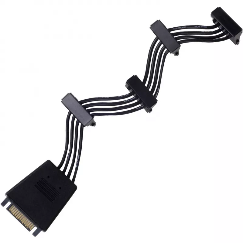 SilverStone SST-CP06-E4 cavo splitter di alimentazione SATA, 1x 15 pin a 4x 15 pin