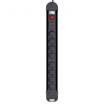 Ciabatta multipresa MACLEAN MCE11 — 8 prese AC, cavo 1.5 m, indoor, nero, con interruttore on/off
