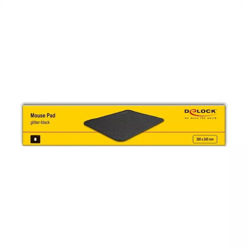 Tappetino per mouse DeLOCK glitter-nero 300x245mm gomma antiscivolo