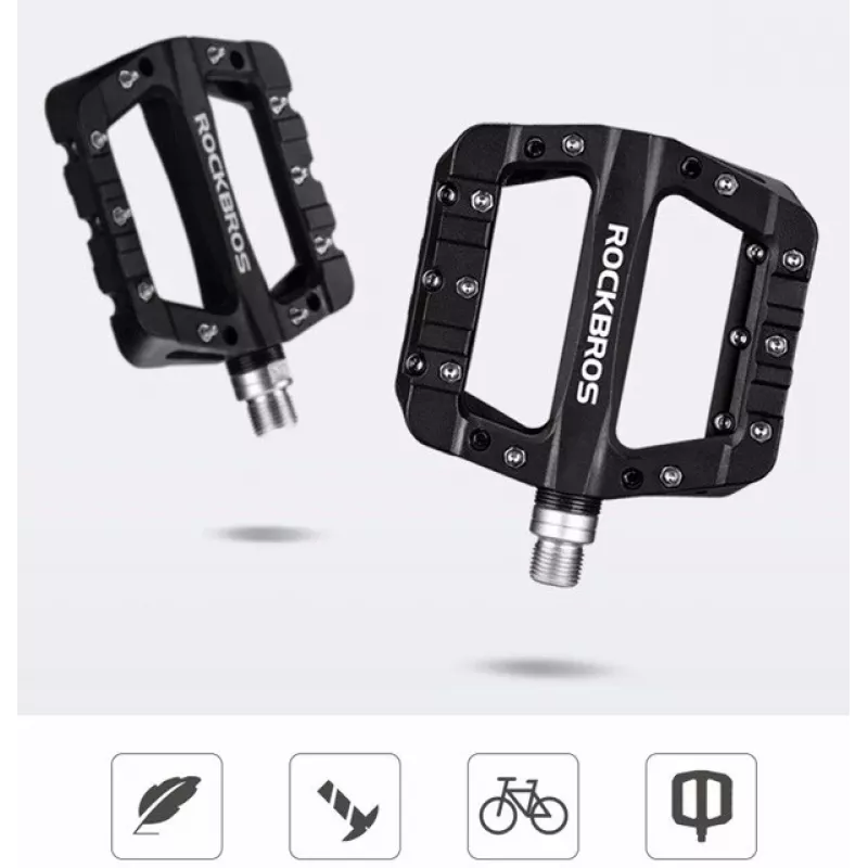 Rockbros 2017-12CBK set pedali per bicicletta in nylon - nero