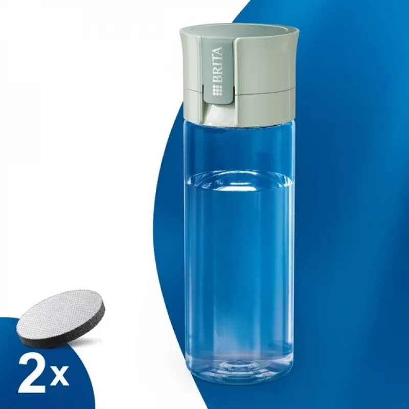 Bottiglia filtrante BRITA Vital verde pastello 600 ml con 5 dischi filtranti MicroDisc (BRITA 1059295)