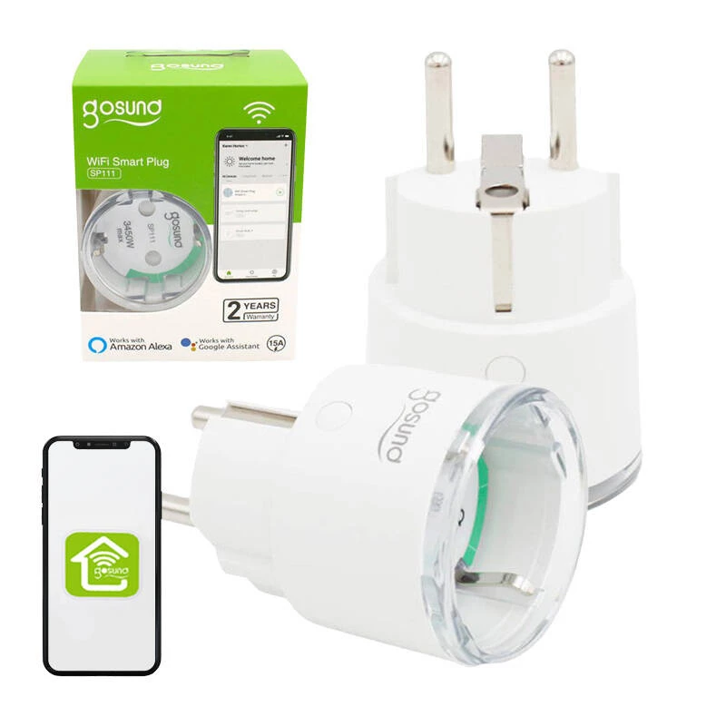 Presa smart WiFi Gosund SP111 3680W 16A, Tuya confezione da 2