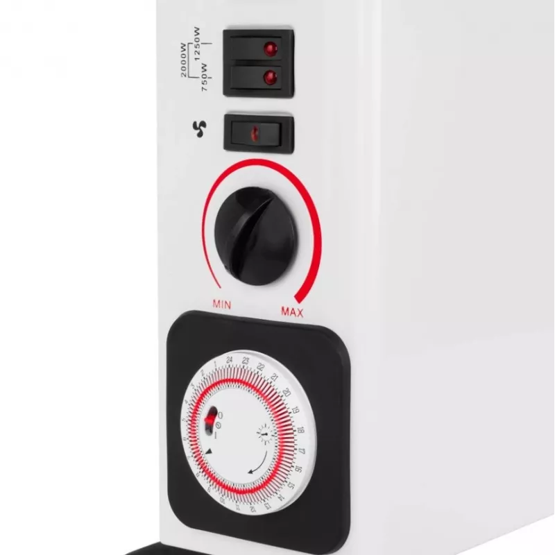 Termoconvettore elettrico NOVEEN CH-6000 TIMER TURBO FAN 2000W 3 livelli di potenza montaggio a parete/pavimento bianco