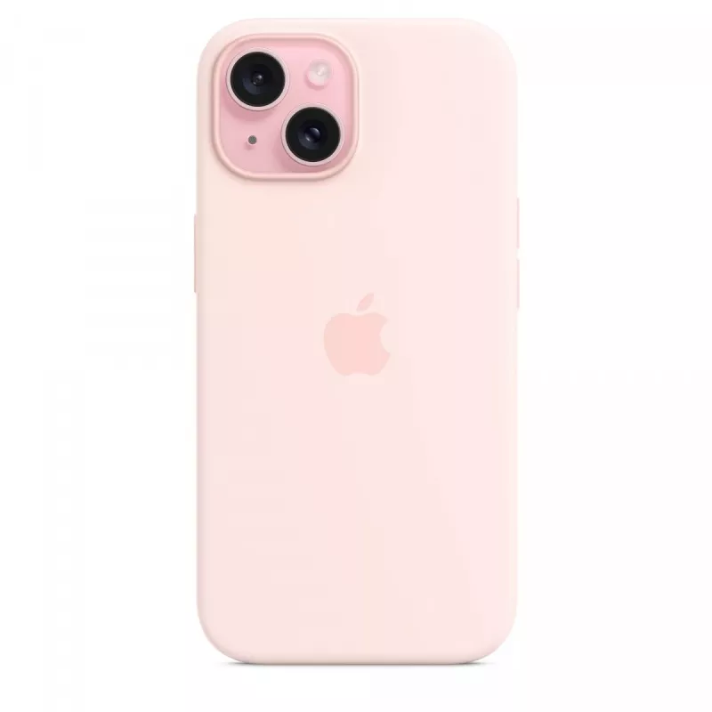 Custodia in silicone compatibile MagSafe per iPhone 15 - Rosa chiaro