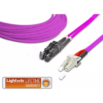 Lightwin cavo patch in fibra ottica duplex di alta qualità, MM OM4, E2000 - LC cavo patch in fibra ottica (LDP-50 E2-LC 2.0 OM4)