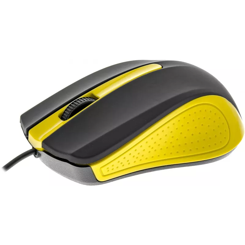 Mouse USB con cavo, 3 tasti, superficie gommata