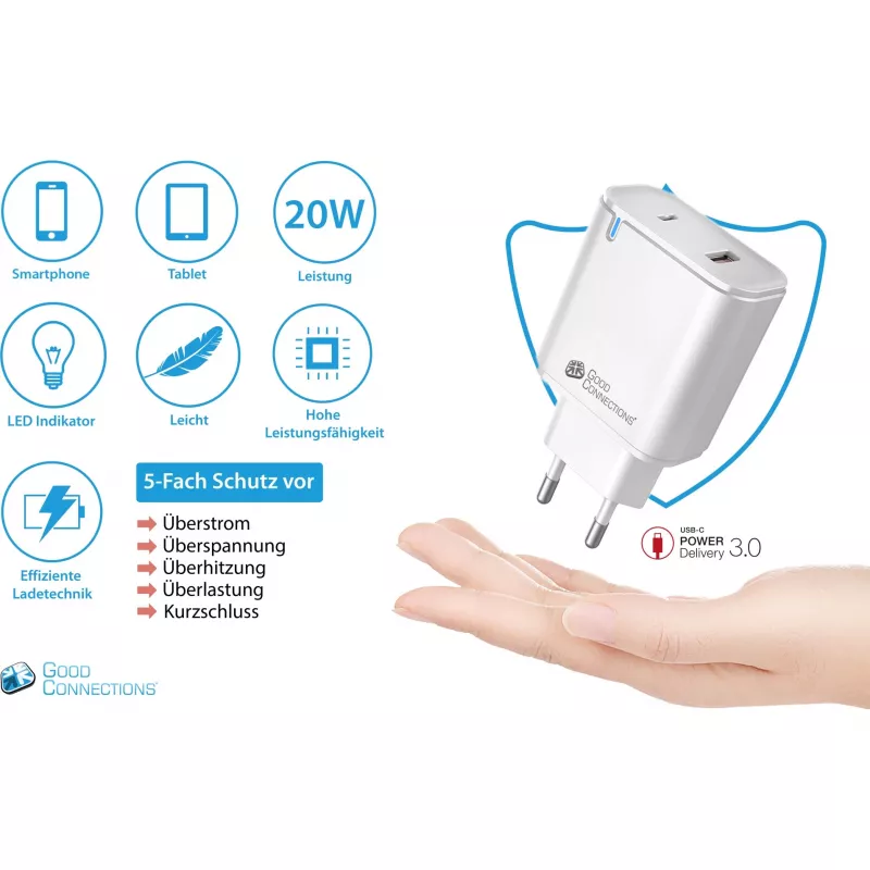 Alcasa PCA-W003W caricabatterie per dispositivi mobili bianco (PCA-W003W)