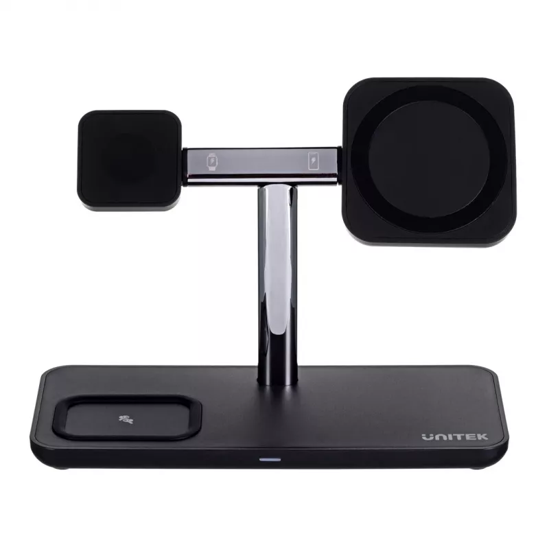 Stazione di ricarica a sé stante UNITEK P1212A 15 W wireless ABS nero argento