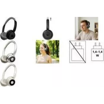 LogiLink BT0072BR cuffie over ear Bluetooth argento (BT0072BR)