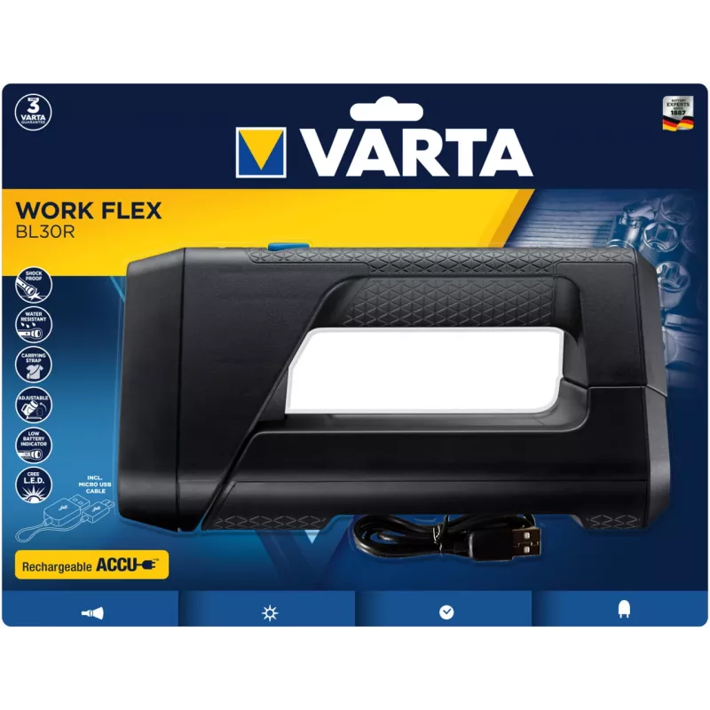 Torcia portatile Varta Work Flex nero LED 600 lm IPX4 2600 mAh