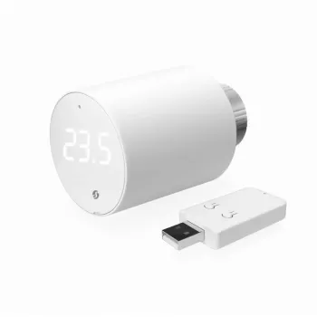 Set valvola termostatica per termosifone Shelly Heating Control BLU TRV + BLU Gateway Gen. 3 — M30×1,5, Wi‑Fi, batterie AA, altezza 78 mm