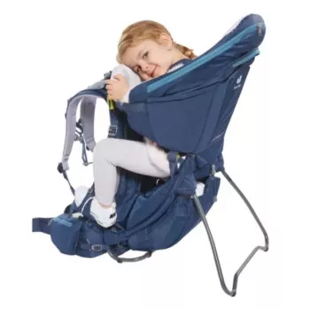 Zaino porta bebè Deuter Kid Comfort Pro, blu, poliammide, max. 22 kg, protezione solare, tasca laterale