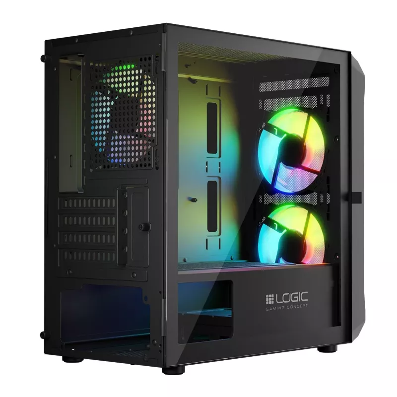 Case per computer Logic Concept Portos Mini ARGB Micro ATX nero