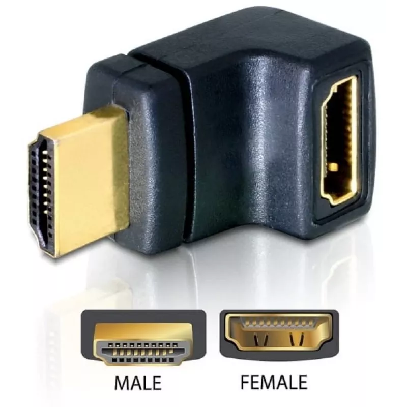 Adattatore HDMI DeLOCK 65072 HDMI maschio a HDMI femmina, 90° verso l'alto
