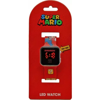 Orologio da polso Kids Euroswan LED Super Mario rosso orologio digitale per bambino con display LED