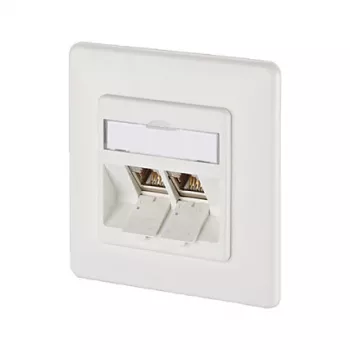 METZ CONNECT BTR E-DAT Modul 8/8(8) UP - presa di connessione, da incasso - RJ-45 X 2 - bianco puro, RAL 9010 (1309121002-E)