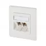 METZ CONNECT BTR E-DAT Modul 8/8(8) UP - presa di connessione, da incasso - RJ-45 X 2 - bianco puro, RAL 9010 (1309121002-E)